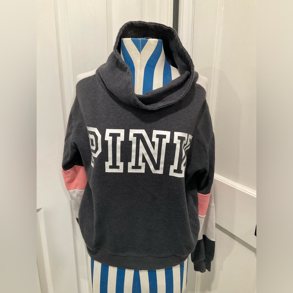 VINTAGE COWL NECK PULL OVER SWEAT SHIRT BY PINK VICTORIAS SECRET
